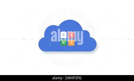 Clouds server vector concept Stock Vector