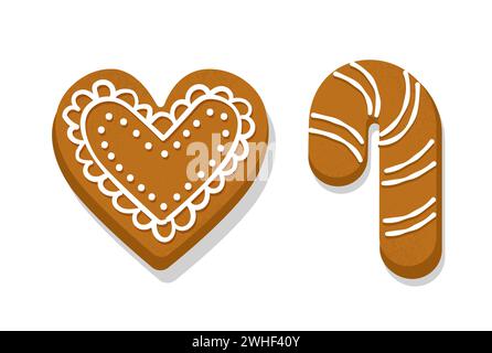 Gingerbread cookies set vector Stock Vector