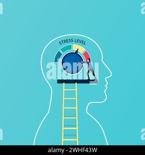 Relieve stress concept. Stress levels are reduced. Tired of frustration, emotional overload. Stock Vector