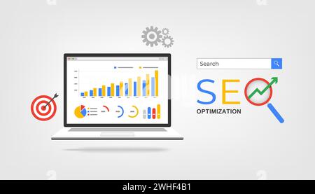 SEO optimization concept vector illustration. Stock Vector