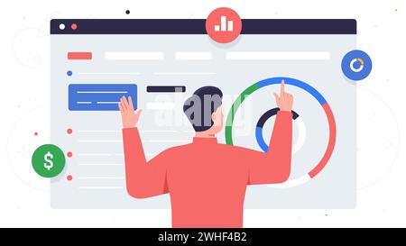 Person create website vector concept Stock Vector