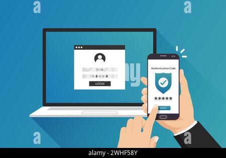 Authentication security concept vector illustration. Identity verification design. Stock Vector
