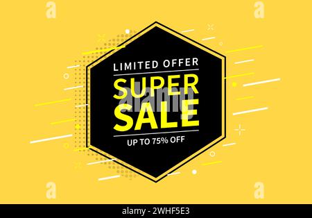 Super sale and special offer template banner concept. Stock Vector