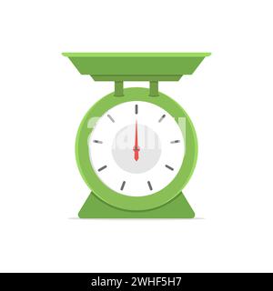 Analogue kitchen scale isolated with white background. Stock Vector