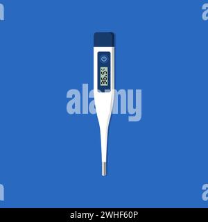 Medical measuring device icon, digital thermometer flat vector Stock Vector