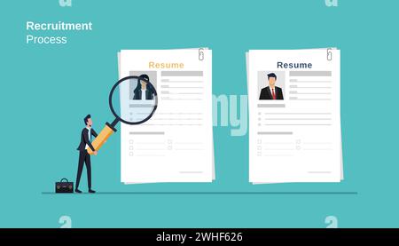 Recruitment process of human resources management, Searching professional staff Stock Vector