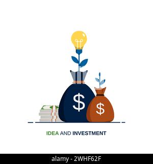 investment idea, financial strategy, revenue increase target Stock Vector