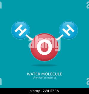 water compound symbol, chemical structures vector illustration Stock Vector