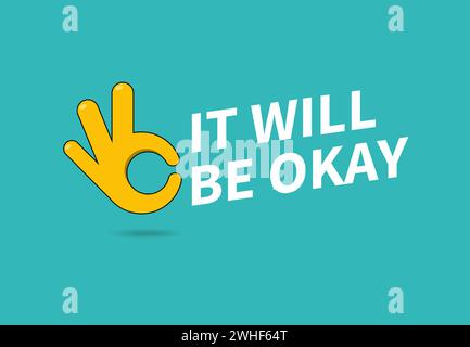 It will be okay with hand sign icon vector Stock Vector