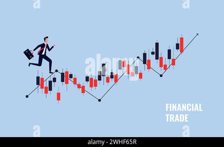 Financial trading concept, business investment and stock market vector illustration Stock Vector