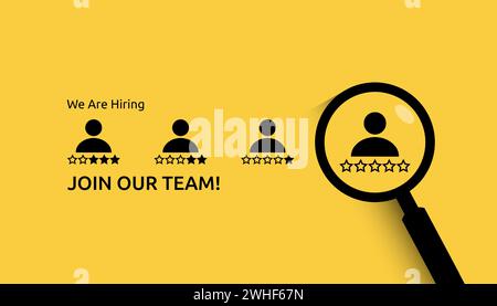 Join our team concept. Minimal business recruiting announcement. Stock Vector