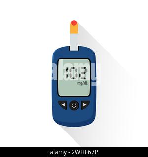Medical measuring device icon, testing blood glucose vector Stock Vector