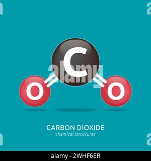 Carbon dioxide formula, chemical structures vector illustration Stock Vector