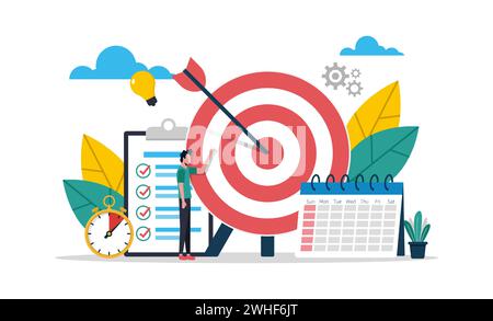 Setting smart goals concept for success in life and business vector illustration Stock Vector
