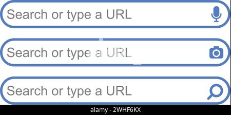 column of various search methods in search engines Stock Vector