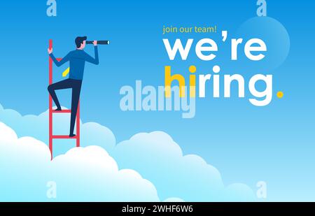 We are hiring concept. Job vacancy with creative design Stock Vector