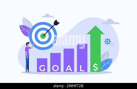 Business vector illustration. Smart goals concept. Improvement and development in business to be success vector illustration Stock Vector
