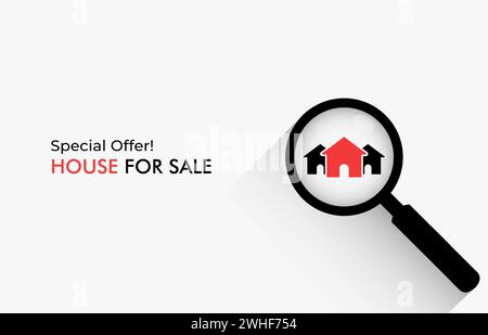 Find a home or house concept banner. Rent apartments, Real Estate and buying a house idea. Stock Vector