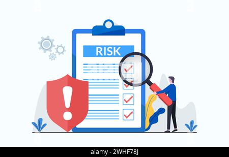 Risk Management concept. Risk control with shield symbol. Stock Vector