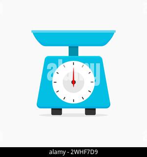 Analogue kitchen scale icon isolated with white background. Stock Vector