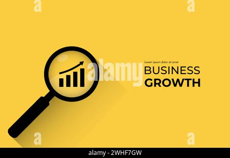 Business and financial growth banner with minimalist design Stock Vector