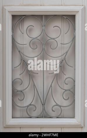 Window wrought iron grille Stock Photo