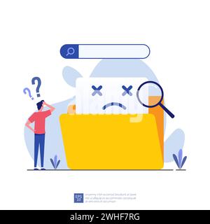 No data found concept. Illustration for websites, landing pages, mobile application, banner and posters. Stock Vector