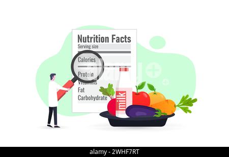 Nutrition choices for healthy diet, nutritionist to systematically assess the overall nutritional status of patients, nutritionist checking nutrition Stock Vector