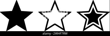 simple icon of star in black color Stock Vector