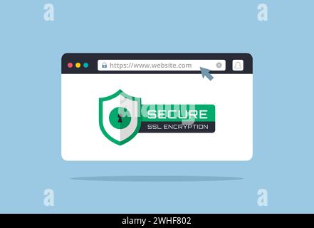Internet secure protocol for keeping internet connection secure and safeguarding data, preventing cyber crime and data modifying Stock Vector
