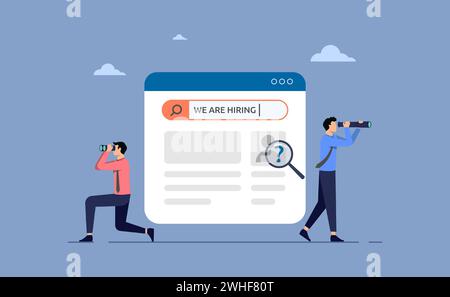 Searching for new candidates, Human Resources find the best candidate, open recruitment or finding career opportunity concept, businessmen HR look thr Stock Vector