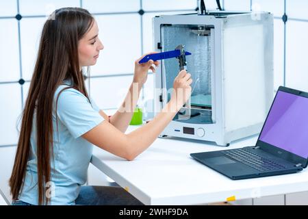 Scientist using 3D printer Stock Photo