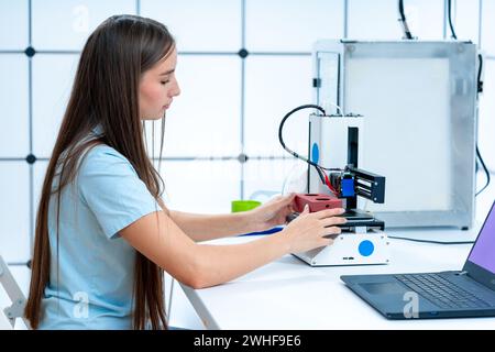 Scientist using 3D printer Stock Photo