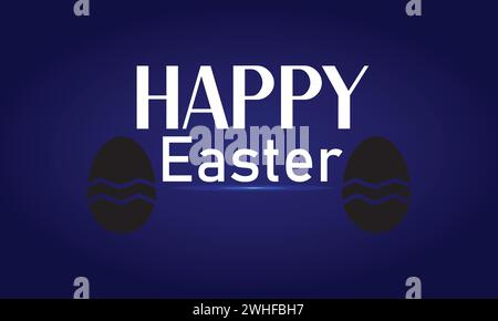 Happy Easter Beautiful Text Design And Gradient background Stock Vector