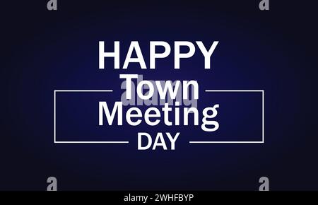 Happy Cosmic Town Meeting Day Beautiful Text Design Stock Vector