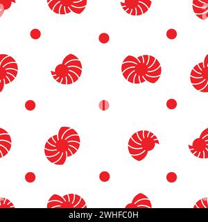 red swirl shine sun japan style seamless pattern vector Stock Vector