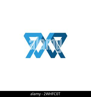 letter w colorful geometric line logo vector Stock Vector