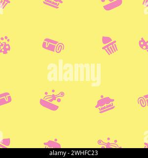 cakes sweet ice cream purple seamless pattern vector Stock Vector