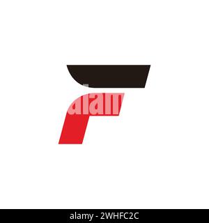 letter f motion stripes geometric logo vector Stock Vector