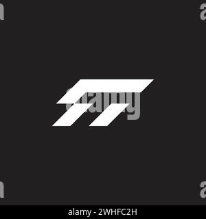 letter ct negative space geometric logo vector Stock Vector