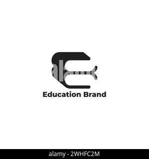letter e book symbol logo vector Stock Vector