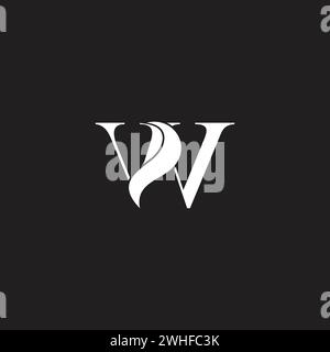 letter w curves smoke elegant logo vector Stock Vector