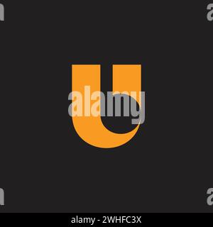 letter ub negative space silhouette logo vector Stock Vector