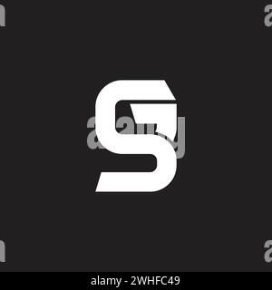 letter sg simple curves geometric logo vector Stock Vector