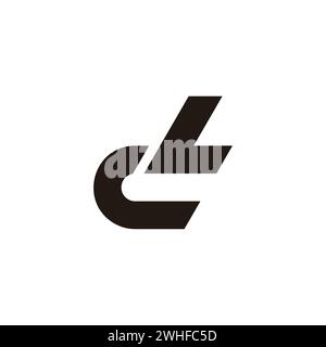 letter cl simple geometric linked logo vector Stock Vector