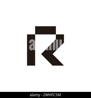 letter kr simple linked line simple geometric vector Stock Vector