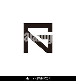letter ng simple geometric square line logo vector Stock Vector