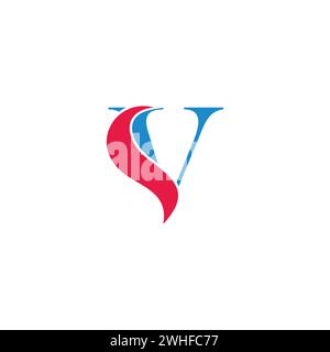 letter sv abstract curves colorful logo vector Stock Vector