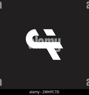 letter ct simple geometric motion logo vector Stock Vector