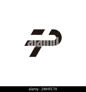 letter tp simple geometric motion logo vector Stock Vector